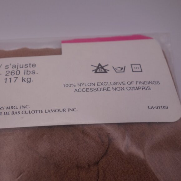Vintage Queen Size La Tosca Reinforced Toe 200-260LBS BEIGE 100%Nylon Panty Hose - Picture 8 of 8